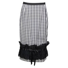 Dolce & Gabbana Gingham Skirt with Broderie Anglaise Hem Runway S/S 2006
