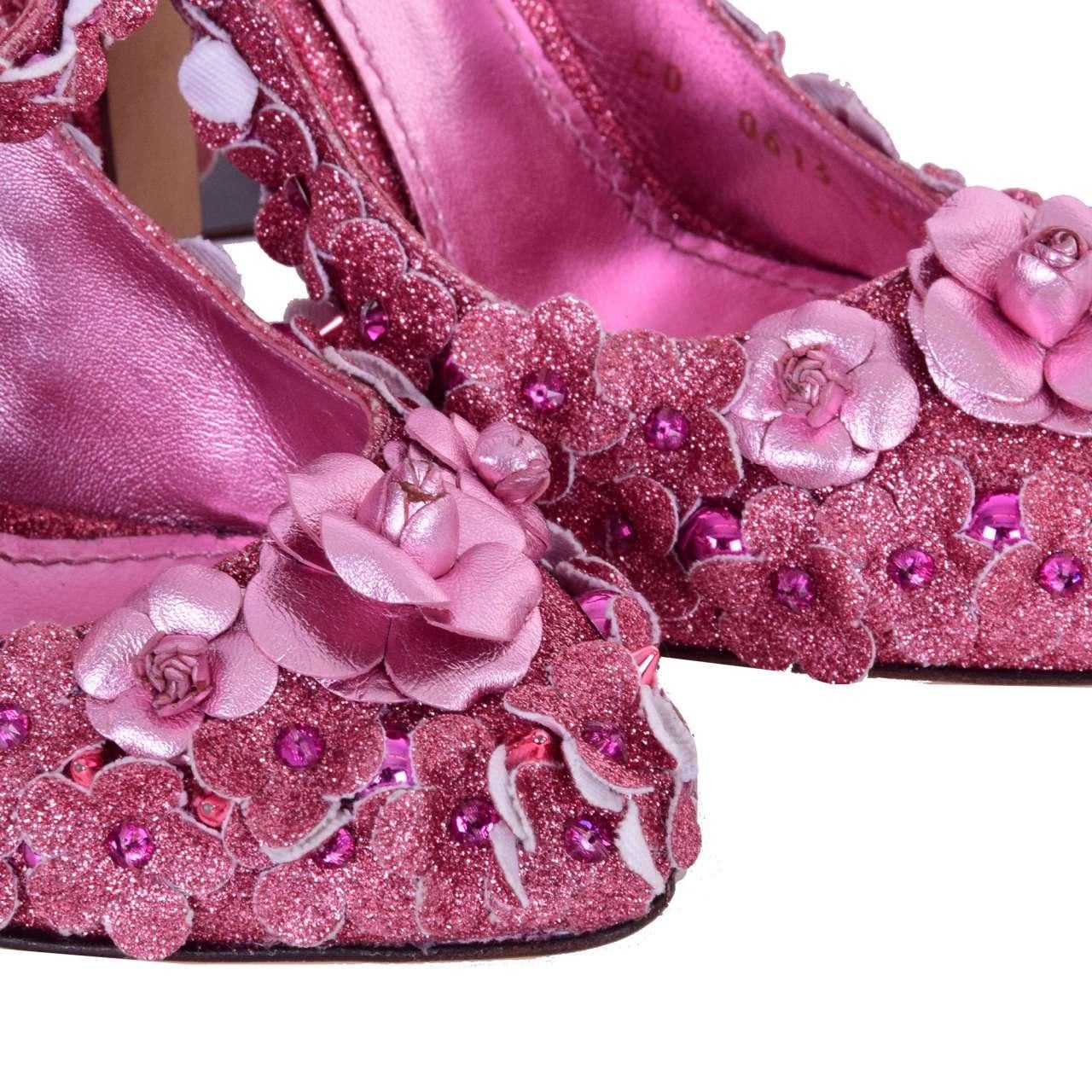 Women's Dolce & Gabbana - Glitter Cinderella Pumps COCO Pink EUR 38.5 For Sale