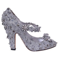 Dolce & Gabbana - Glitter Mary Jane Pumps COCO Silver EUR 36