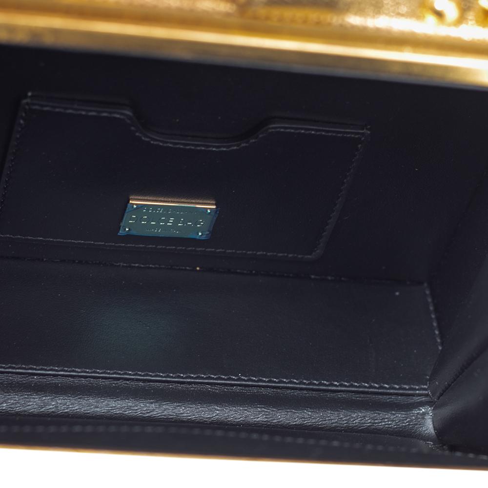 Dolce & Gabbana Gold Acrylic and Leather Dolce Box Regine Bag 2
