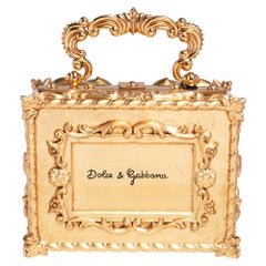 Dolce & Gabbana Gold Acrylic and Leather Dolce Box Regine Bag