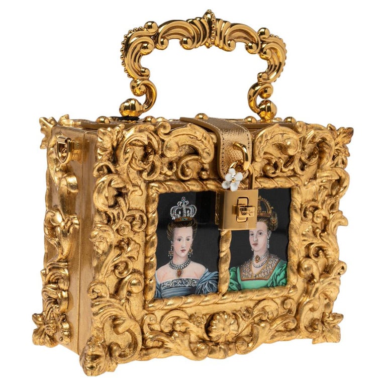 Dolce and Gabbana Gold Acrylic and Leather Dolce Box Regine Bag For ...