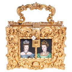 Dolce & Gabbana Gold Acrylic and Leather Dolce Box Regine Bag