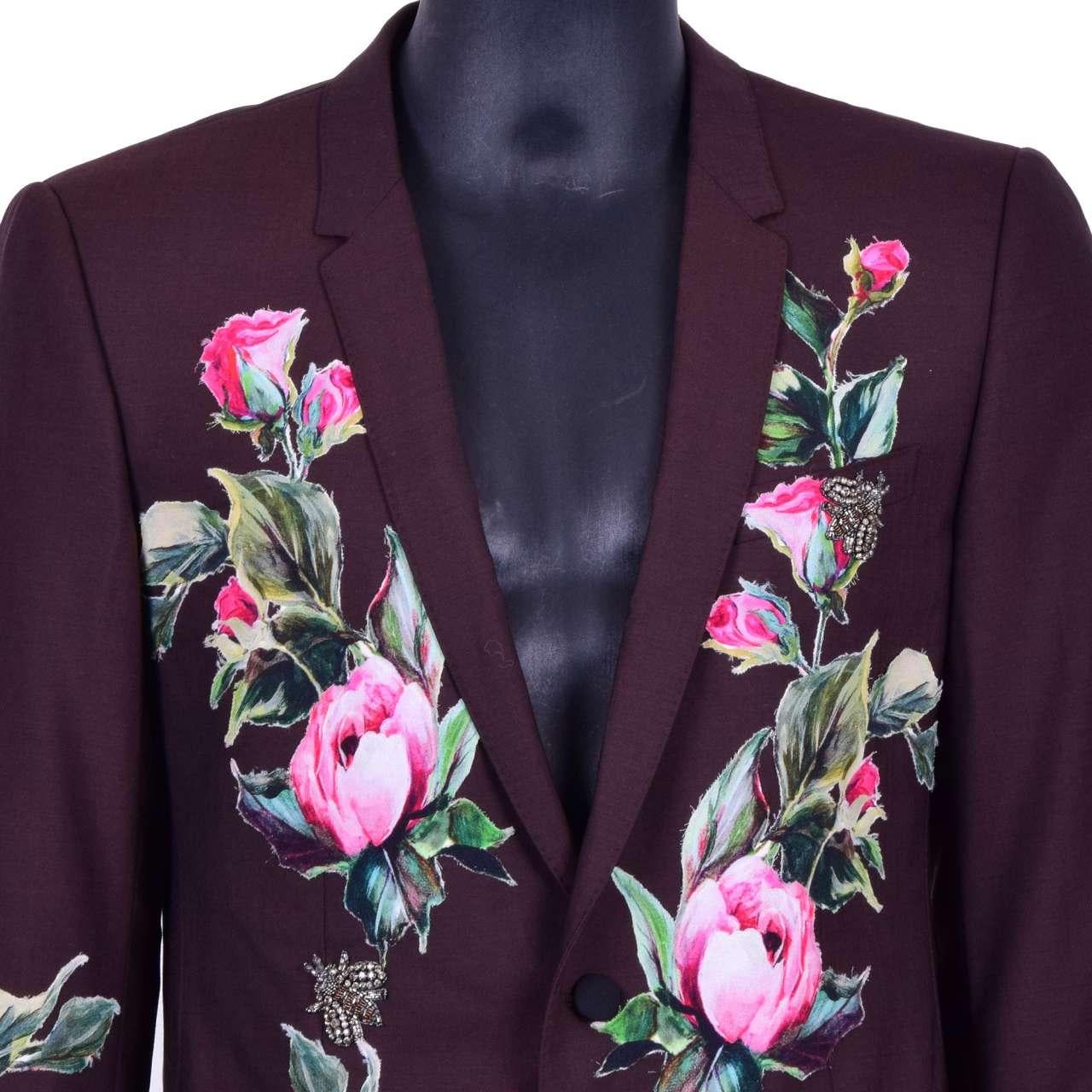 Dolce & Gabbana - GOLD Bees Embroidered Suit Brown 44 For Sale 1
