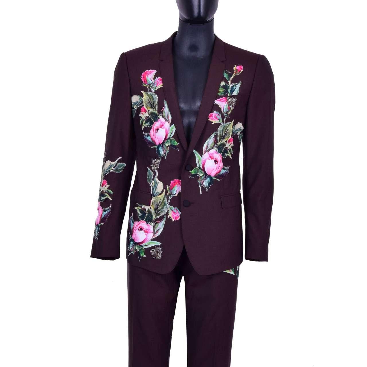 Dolce & Gabbana - GOLD Bees Embroidered Suit Brown 44 For Sale 4