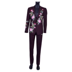 Dolce & Gabbana - GOLD Bees Embroidered Suit Brown 44