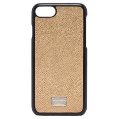 Dolce & Gabbana Gold/Schwarz Leder iPhone 6 Deckel aus Leder