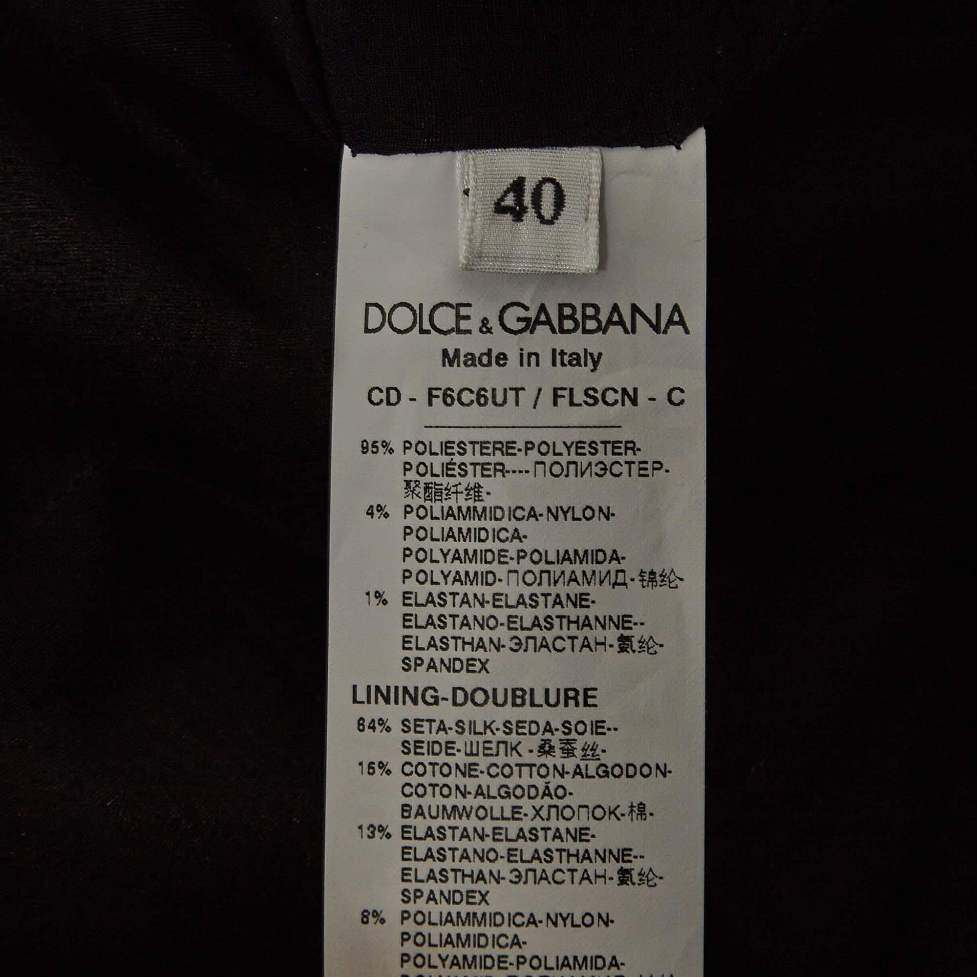Dolce & Gabbana Gold/Black Leopard Sequined Mini Dress S For Sale 1