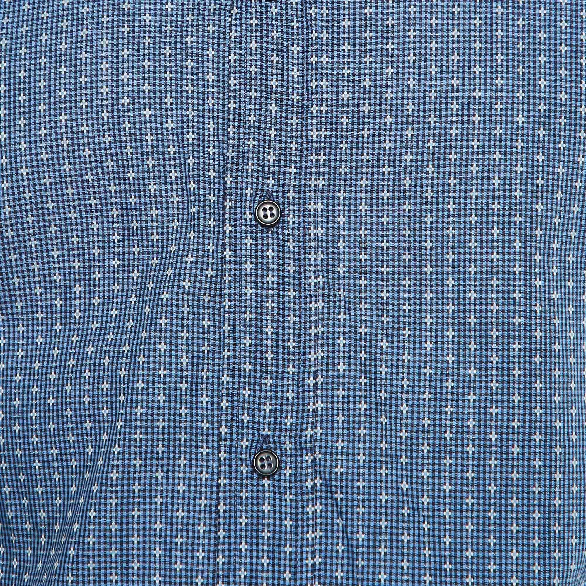 Purple Dolce & Gabbana Gold Blue Patterned Buttoned Up Shirt XS For Sale
