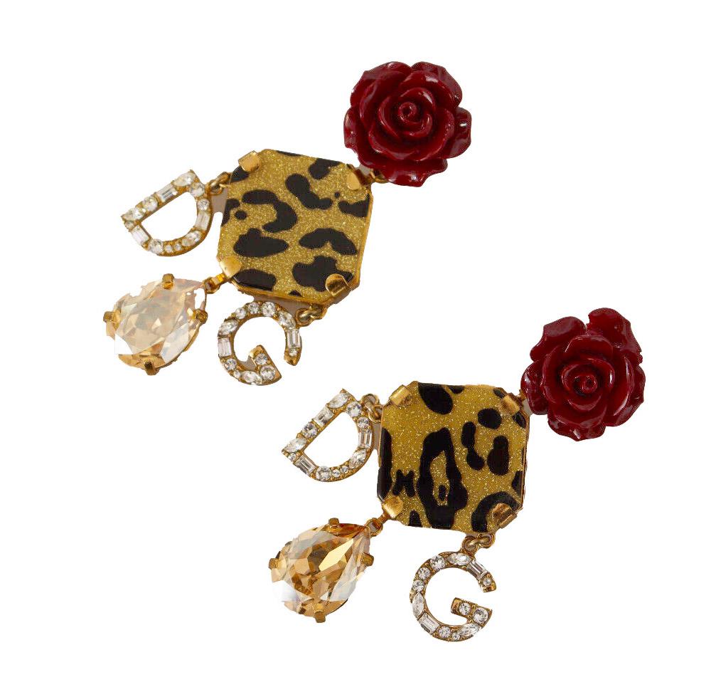 gold leopard earrings