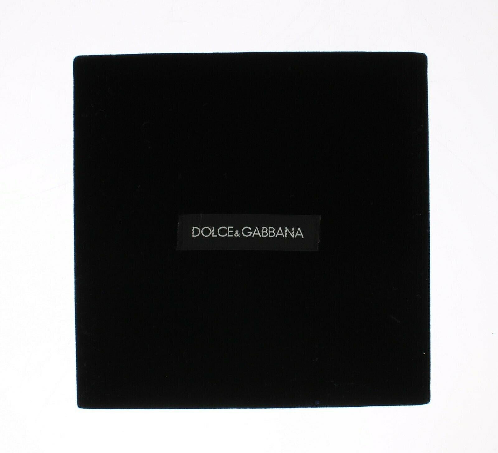 Dolce & Gabbana Gold Brass Sicily Black Flower Clip-on Dangle Hoop Earrings For Sale 2