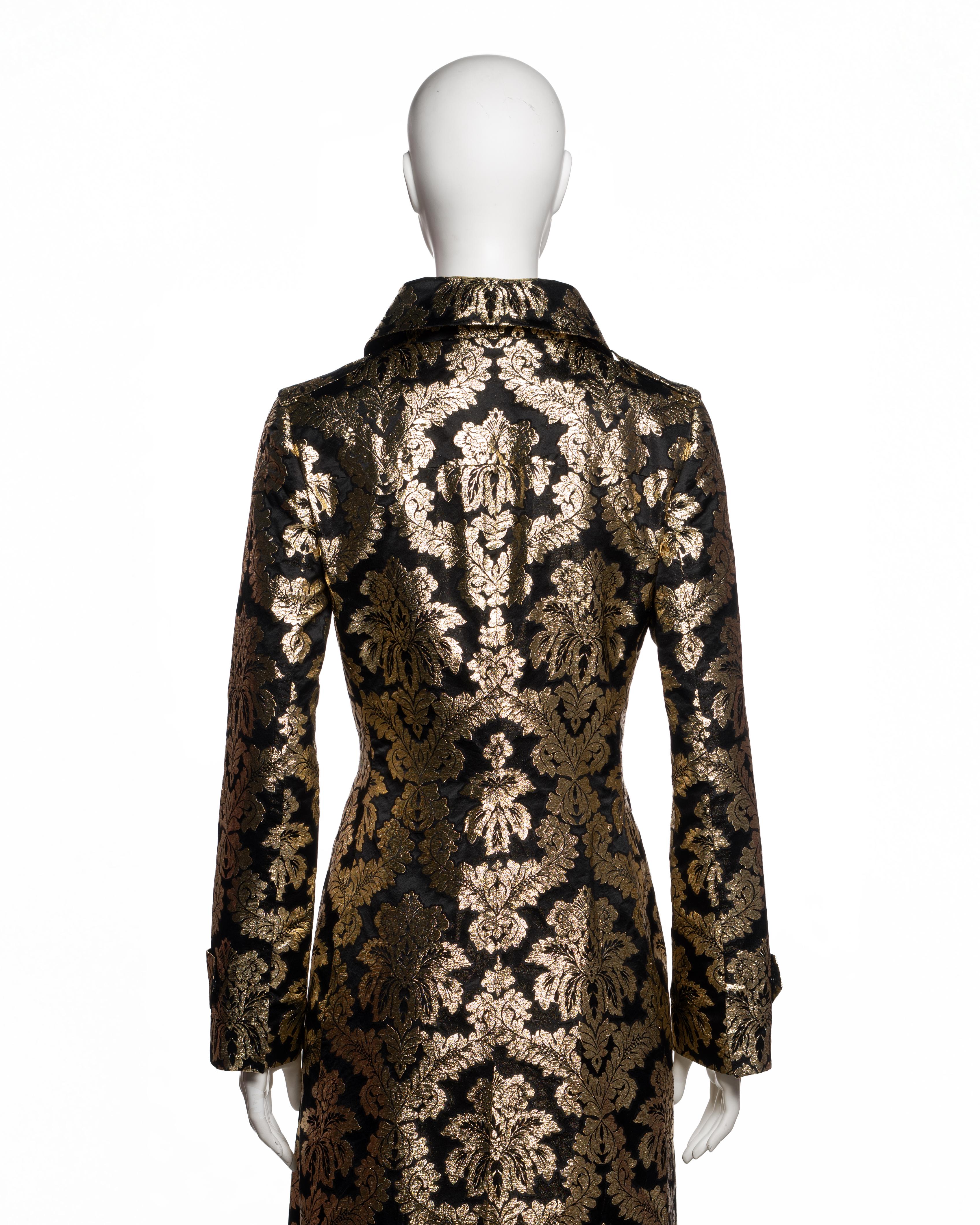 Dolce & Gabbana Gold Brocade Silk Tailored Evening Coat, FW 2000 en venta 6