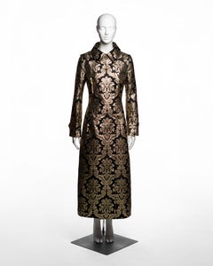 Dolce & Gabbana Gold Brocade Silk Tailored Evening Coat, FW 2000