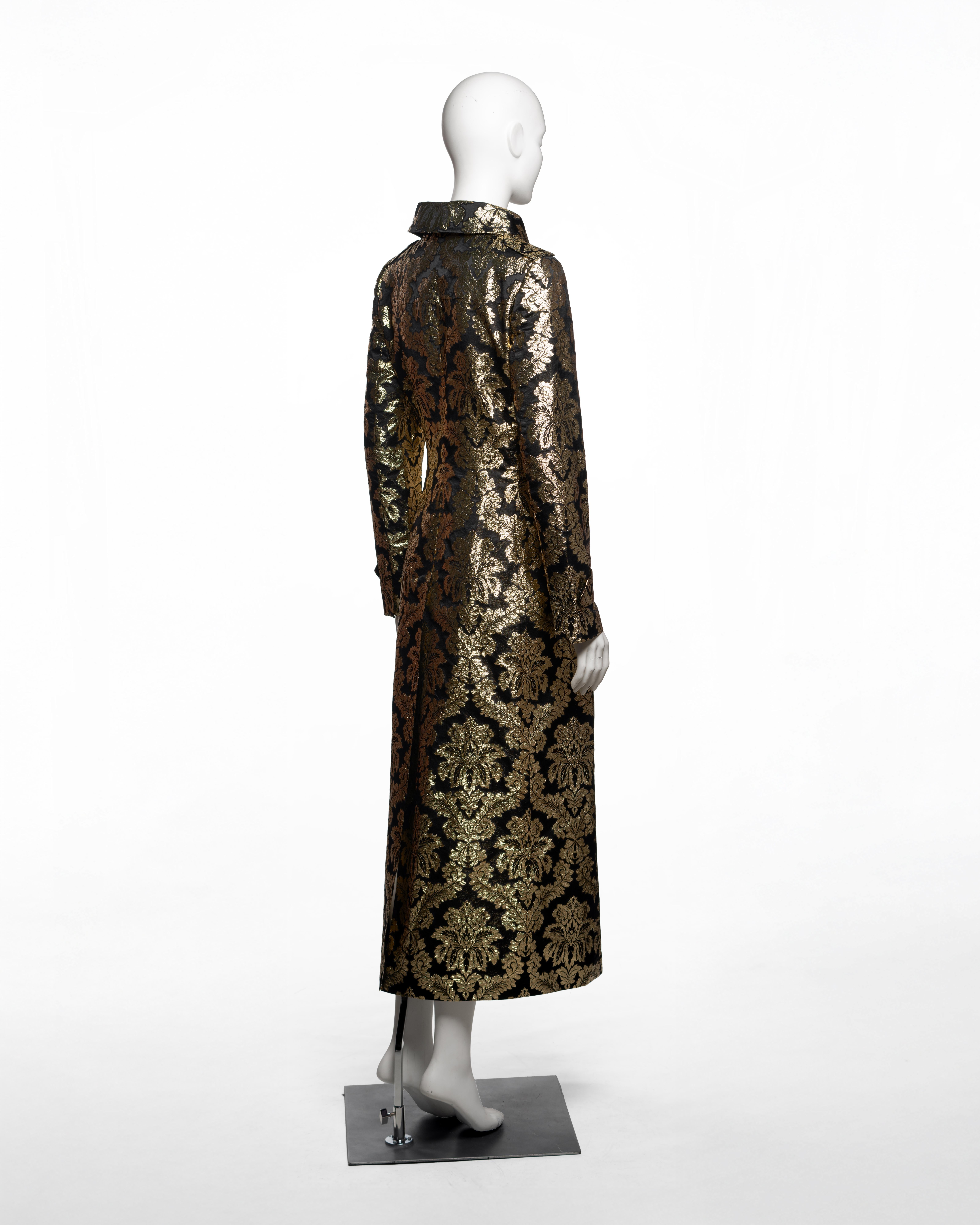 Dolce & Gabbana Gold Brocade Silk Tailored Evening Coat, FW 2000 en venta 3