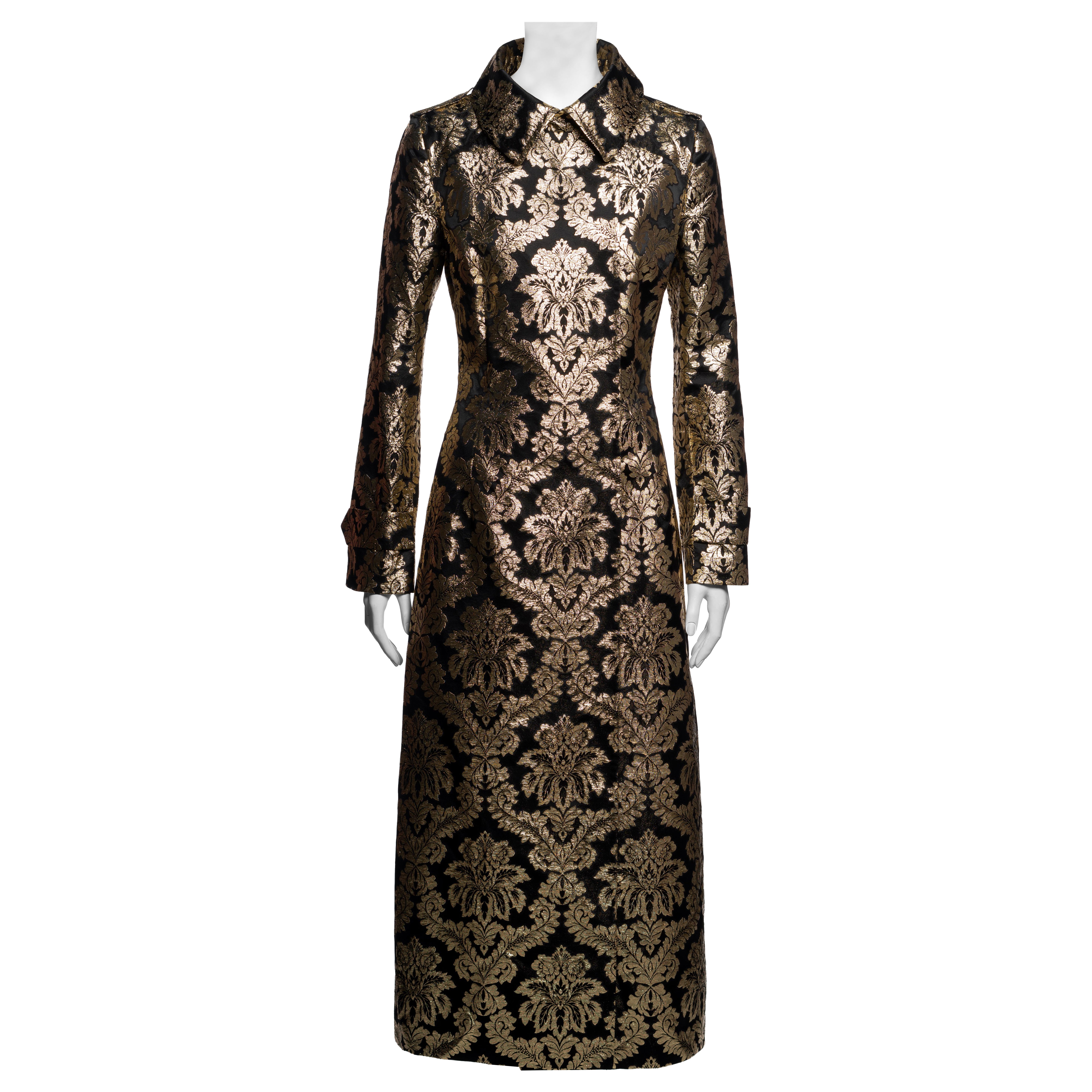 Dolce & Gabbana - Manteau du soir en soie brochée dorée, FW 2000