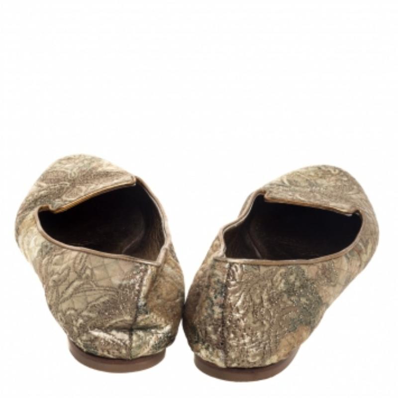 Women's Dolce & Gabbana Gold Brocade Smoking Slippers Size 38 For Sale