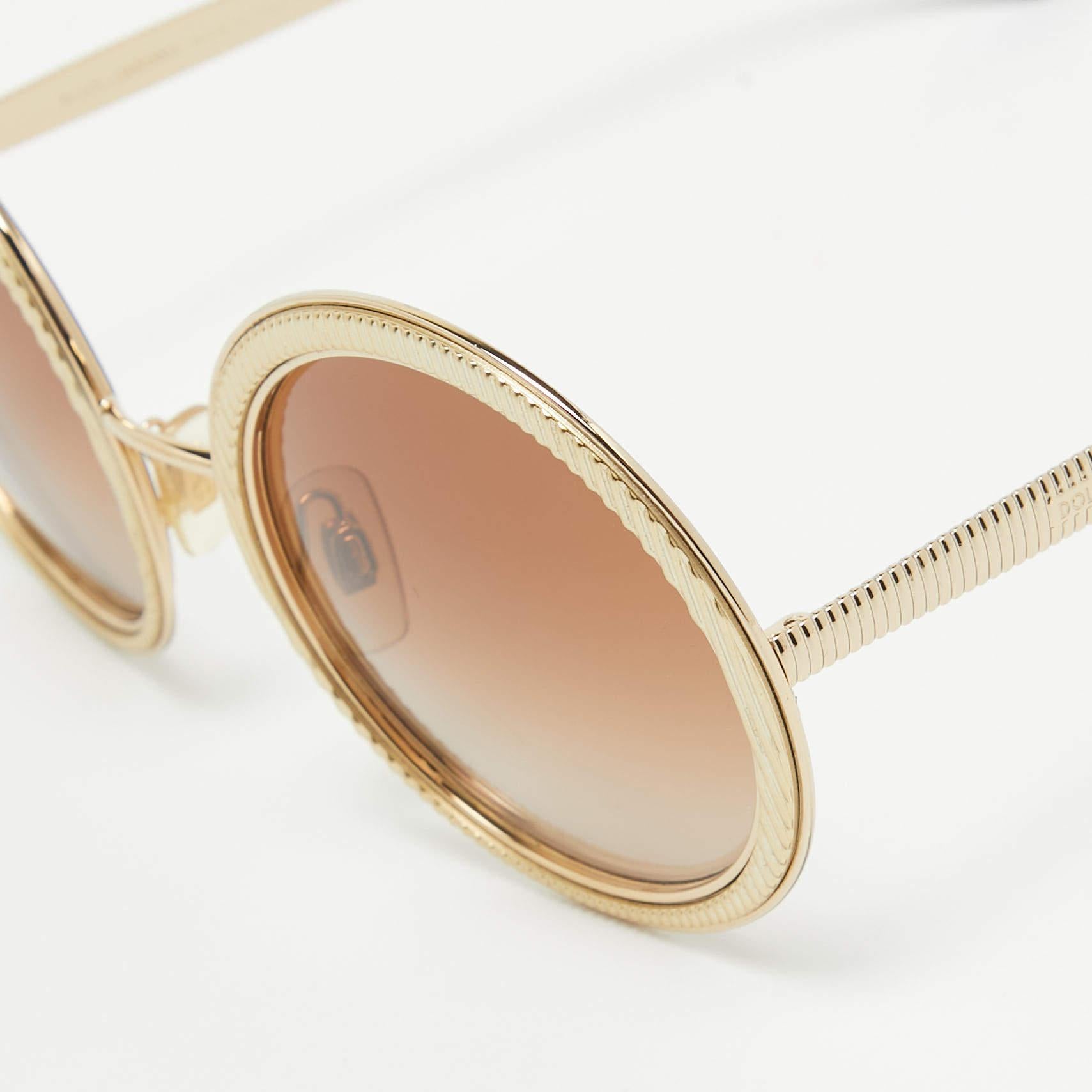 Gafas de sol redondas con montura DG2179 Dolce & Gabbana Gradiente Oro/Marrón Beige