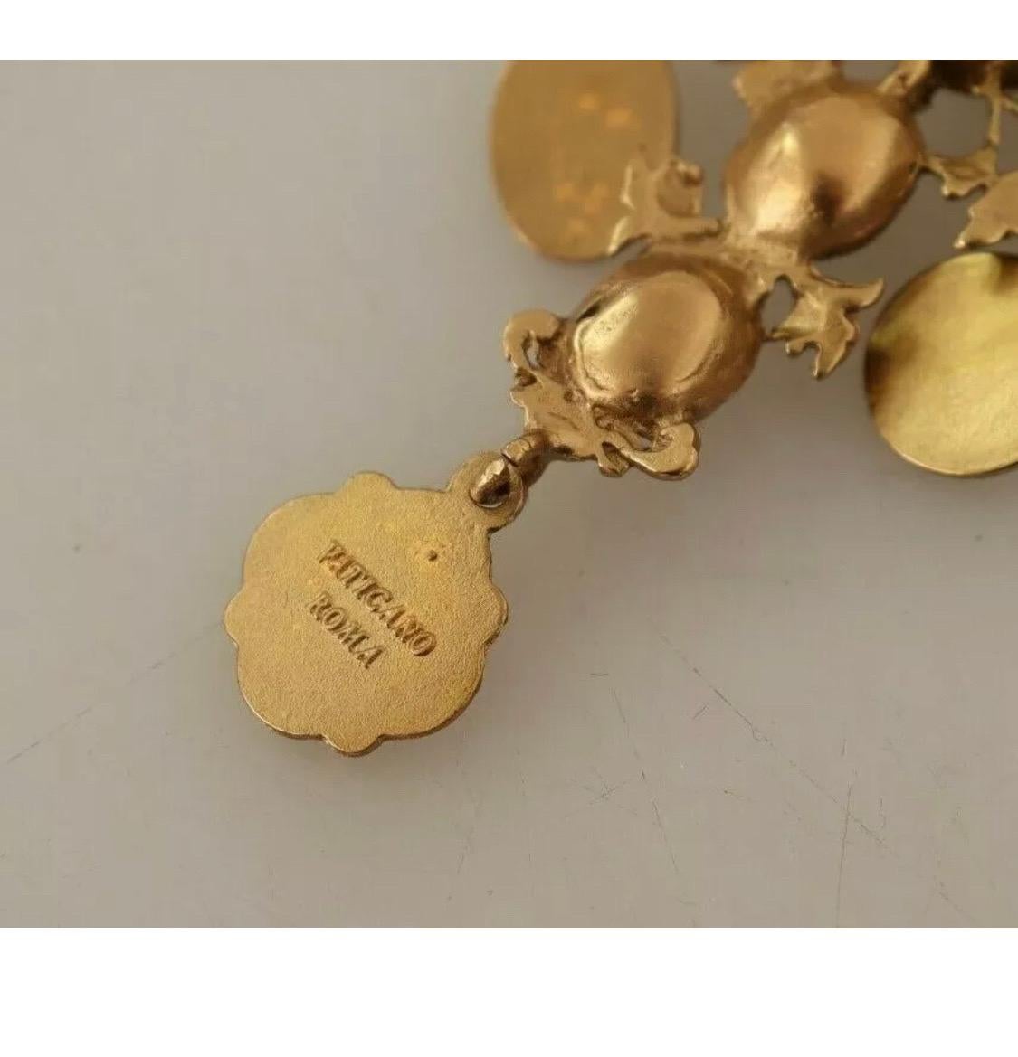 Dolce & Gabbana gold cross motive clip-on dangling earrings  2