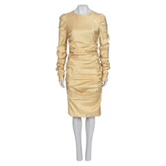 Abito aderente drappeggiato Dolce & Gabbana color oro - IT 46 / XL