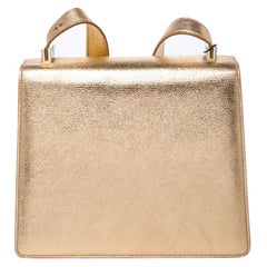 Dolce & Gabbana Gold Embellished Leather Rosalia Shoulder Bag