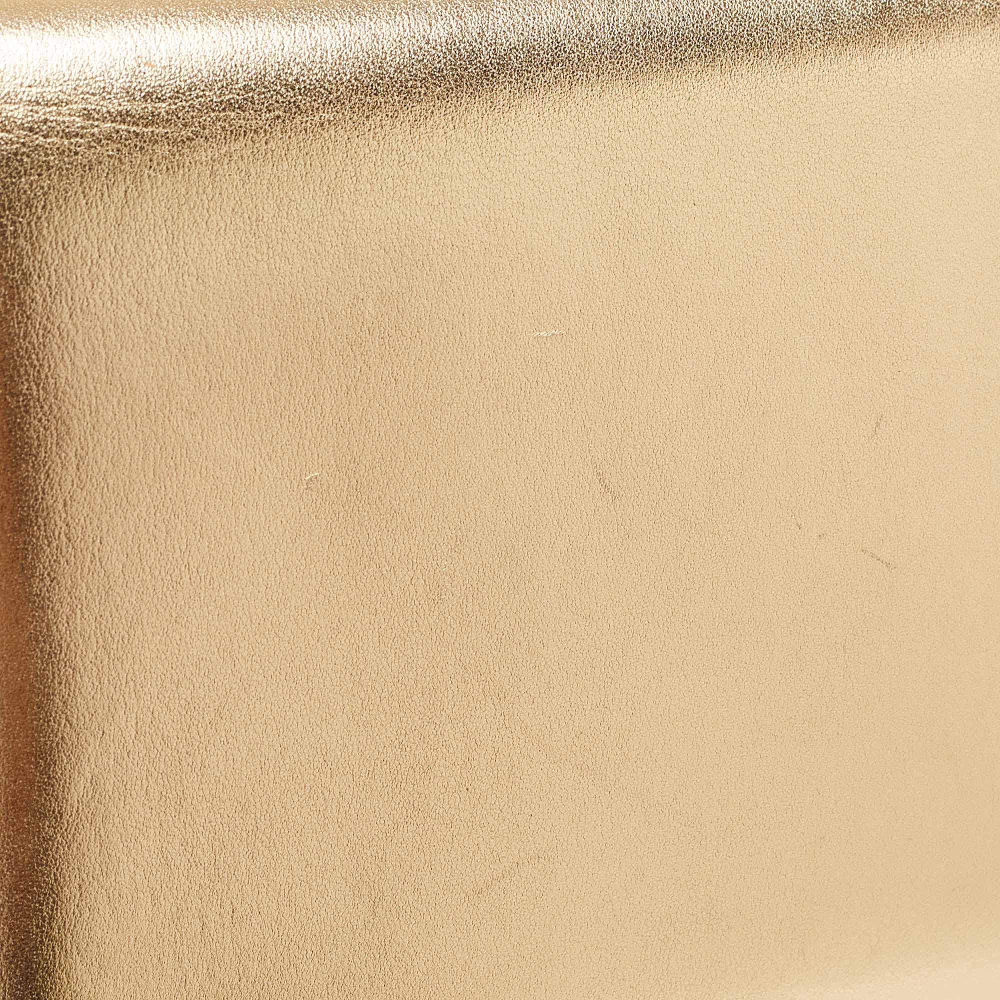 Dolce & Gabbana Gold Glossy Leather DG Logo Shoulder Bag 11