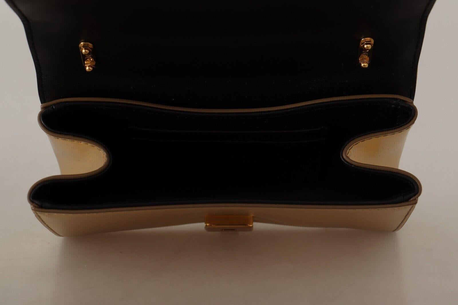 Dolce & Gabbana Gold Leather Devotion Handbag Shoulder Bag Clutch Phone Purse In New Condition For Sale In WELWYN, GB