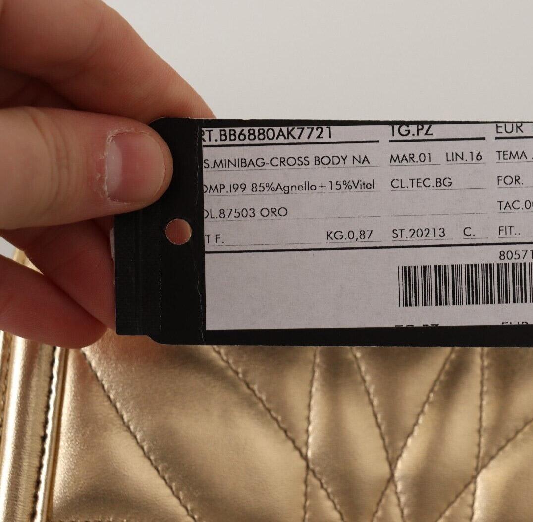 Women's Dolce & Gabbana Gold Leather Devotion Handbag Shoulder Bag Clutch Phone Purse For Sale