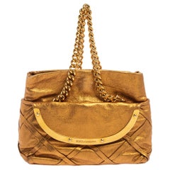 Dolce & Gabbana Gold Leather Miss Camp Chain Tote