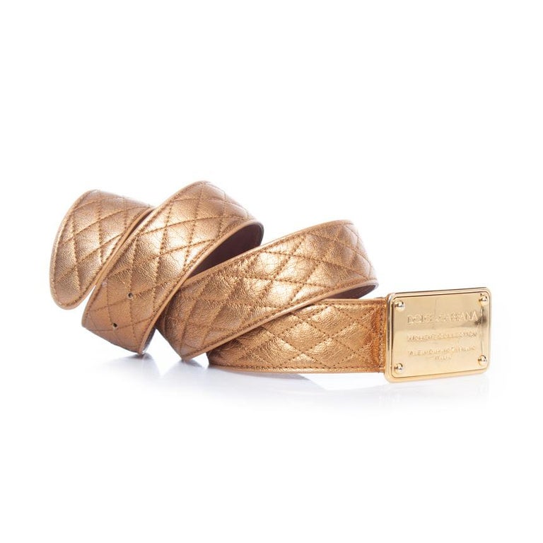 Dolce & Gabbana Gold leather quilted belt Dolce and Gabbana, Gold leather quilted belt For Sale at 1stDibs main image 4
