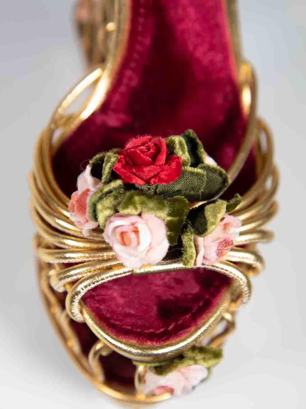  Dolce & Gabbana talons à cage rose en cuir doré taille IT 37 Pour femmes 