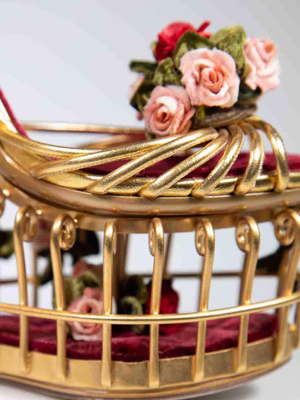 Dolce & Gabbana talons à cage rose en cuir doré taille IT 37 2