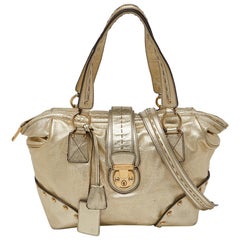 Dolce & Gabbana Gold Leather Satchel