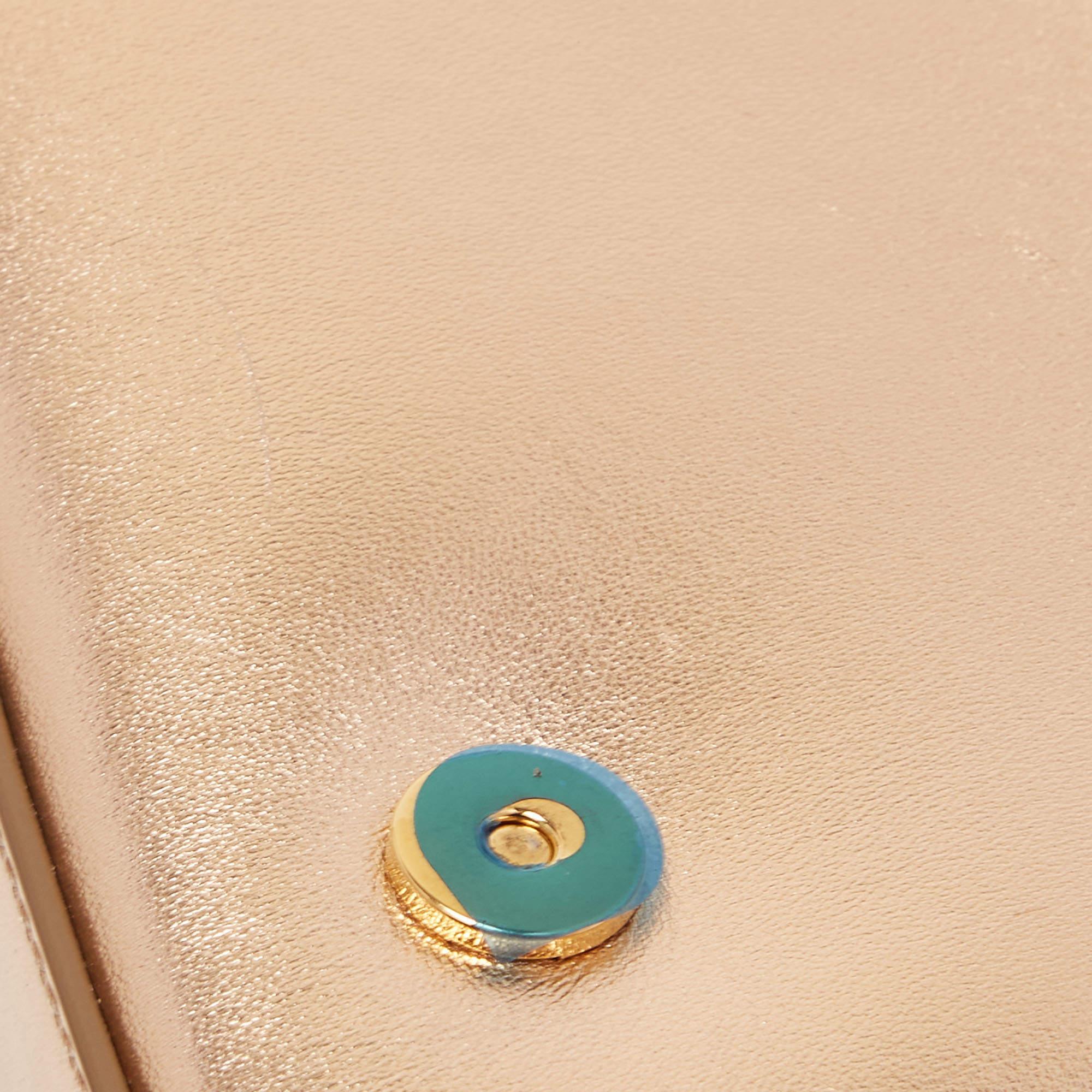 Dolce & Gabbana Gold Leather Small DG Girls Shoulder Bag 6