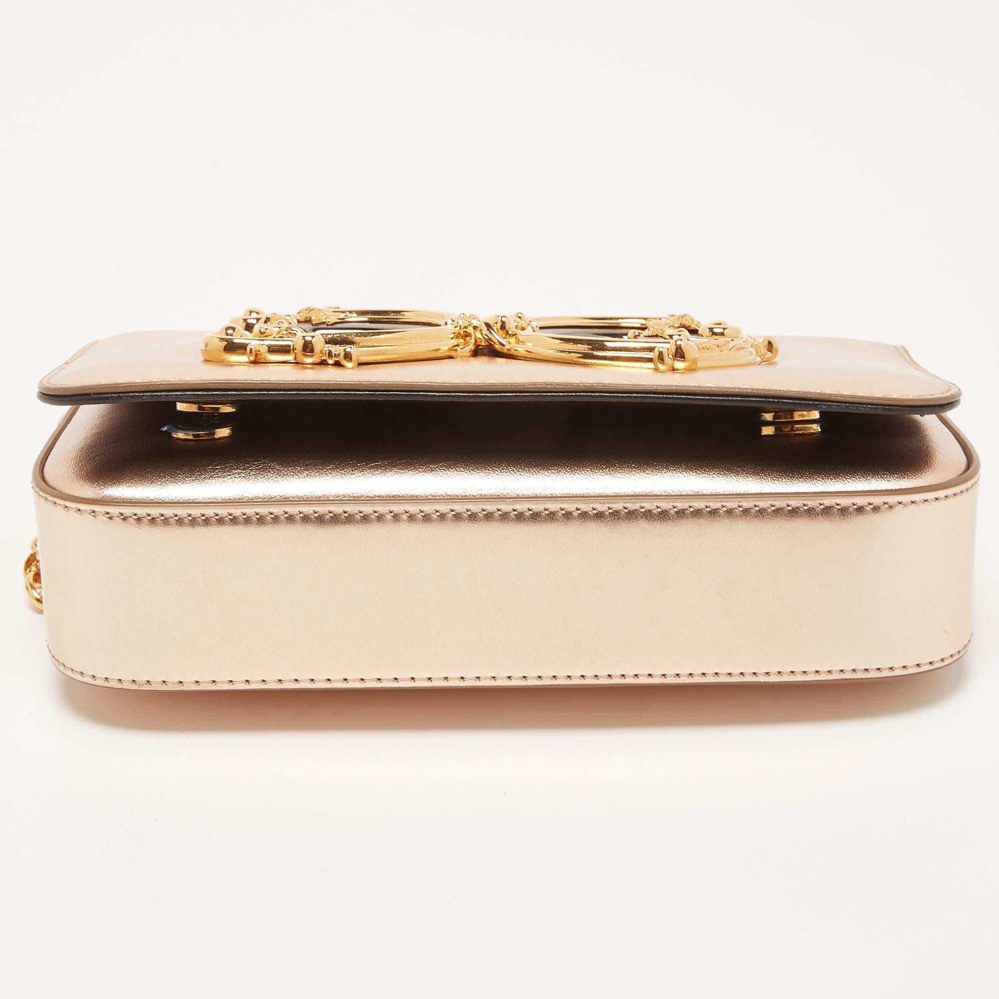 Dolce & Gabbana Gold Leather Small DG Girls Shoulder Bag 2