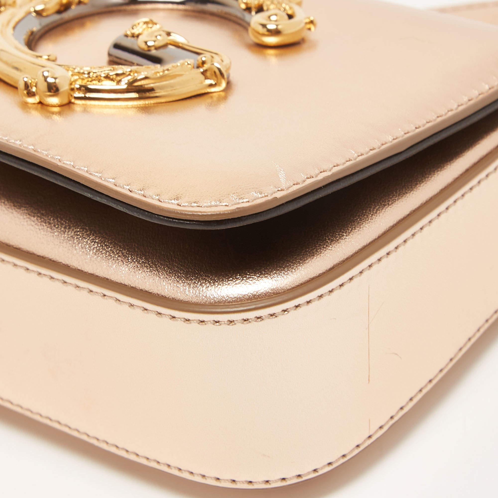Dolce & Gabbana Gold Leather Small DG Girls Shoulder Bag 3
