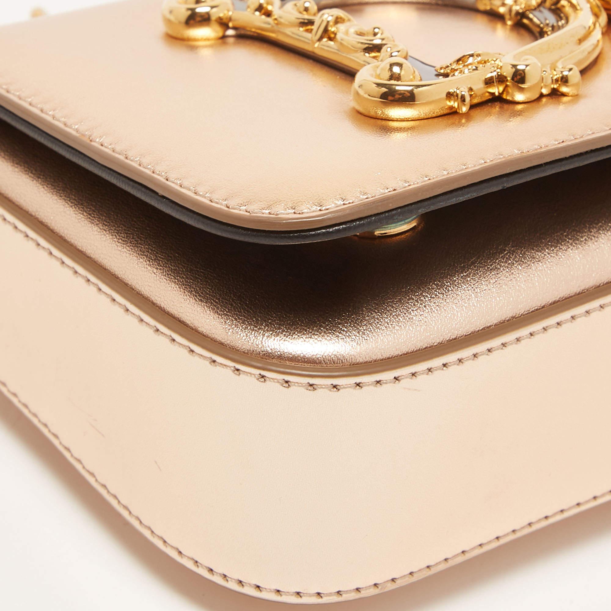 Dolce & Gabbana Gold Leather Small DG Girls Shoulder Bag 5