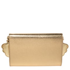 Dolce & Gabbana Gold Leather The Lovers Evening Chain Clutch