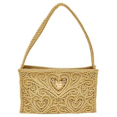 Dolce & Gabbana Gold Lurex Fabric Shoulder Bag