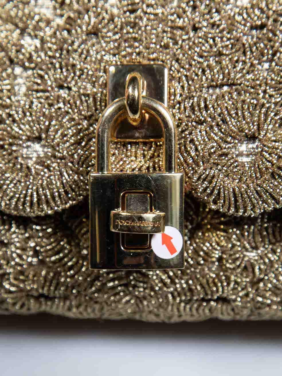Dolce & Gabbana Gold Lurex Padlock Umhängetasche im Angebot 2
