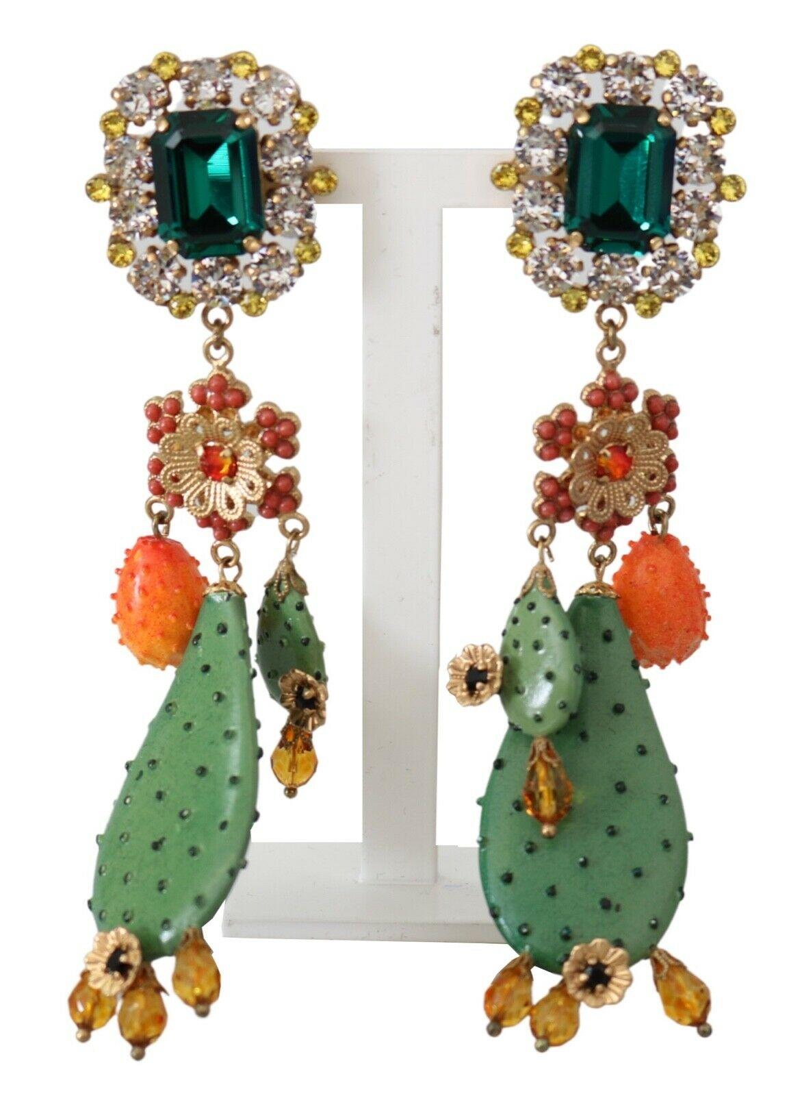  Gorgeous brand new with tags, 100% Authentic Dolce & Gabbana gold tone with cactus filigree multicolor crystals clip on drop earrings.




Model: Clip-on, drop
Motive: Cactus
Material: Brass, crystals

Color: Gold

Crystal: Multicolor

Logo