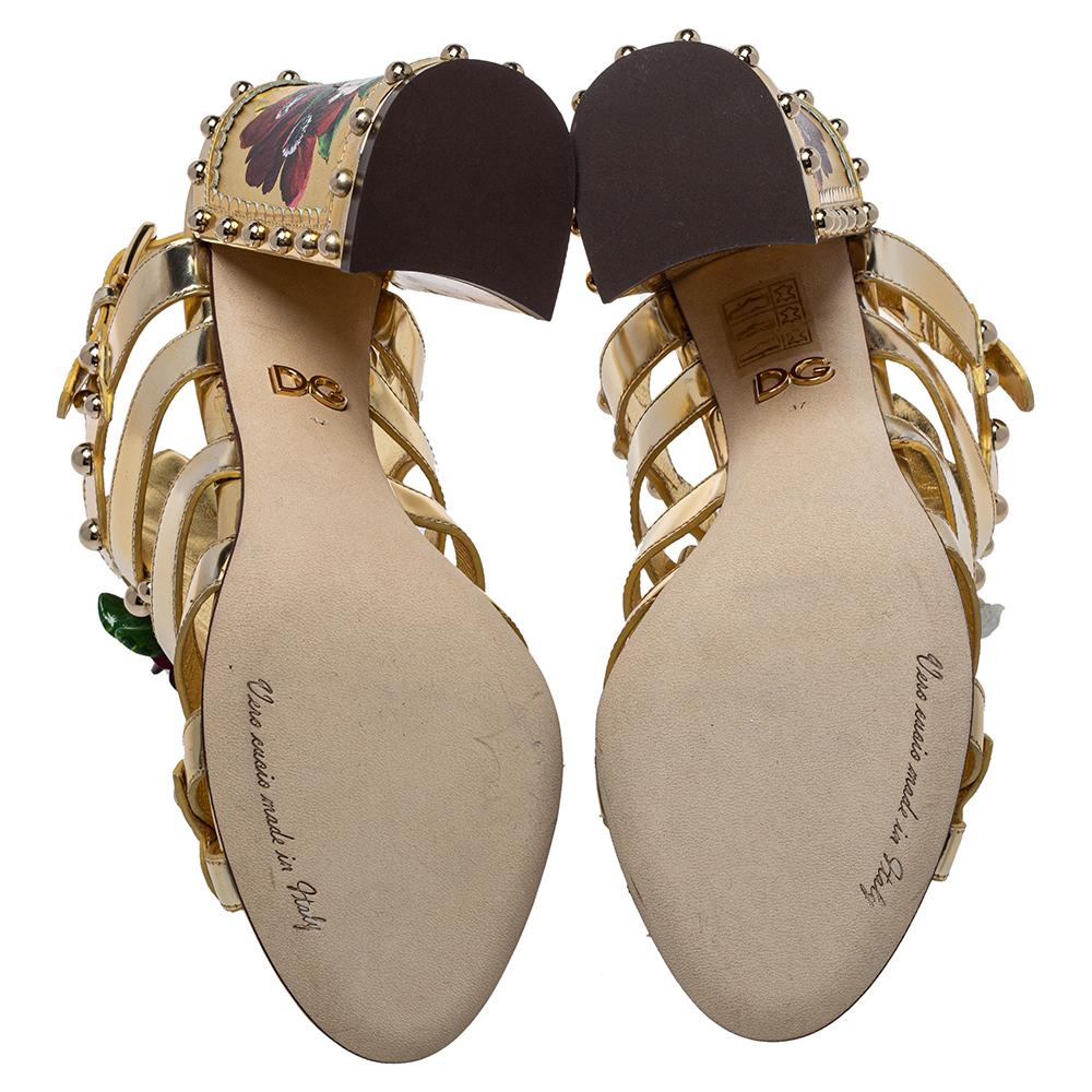 gold embellished sandals