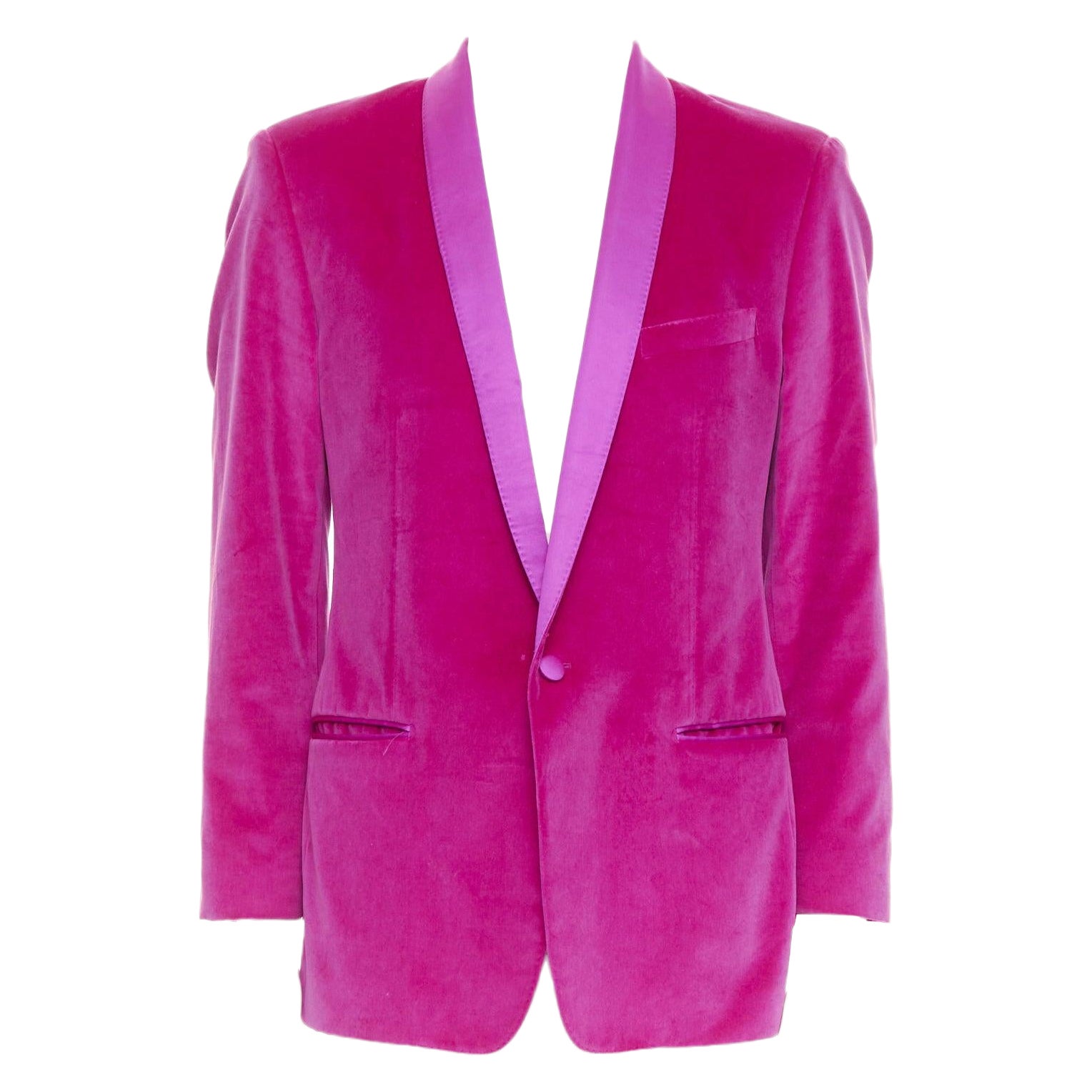 DOLCE GABBANA Gold pink velvet cotton silk blend tuxedo blazer IT52 XL