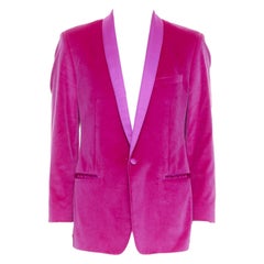 DOLCE GABBANA Blazer da smoking in velluto rosa oro, cotone e seta IT52 XL