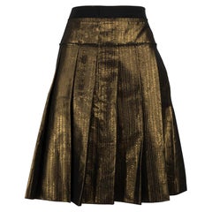 Dolce 
Gabbana Gold Pleated Mini Skirt Size M