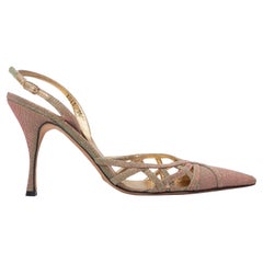 Dolce & Gabbana Gold Pointed-Toe Lamé Slingbacks