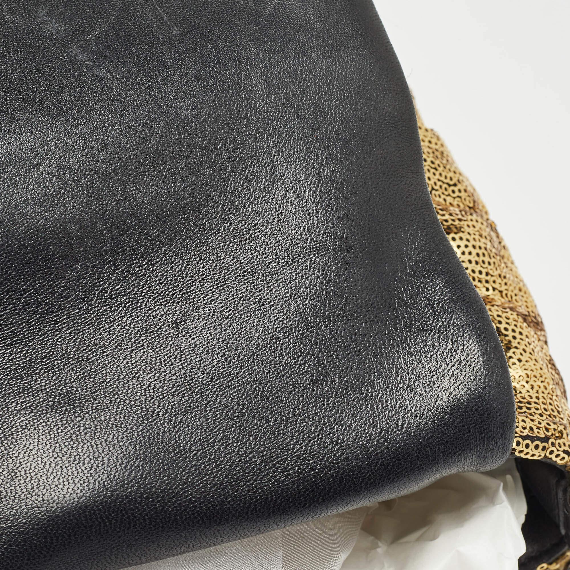 Dolce & Gabbana Gold Quilted Sequins Miss Charles Shoulder Bag 4