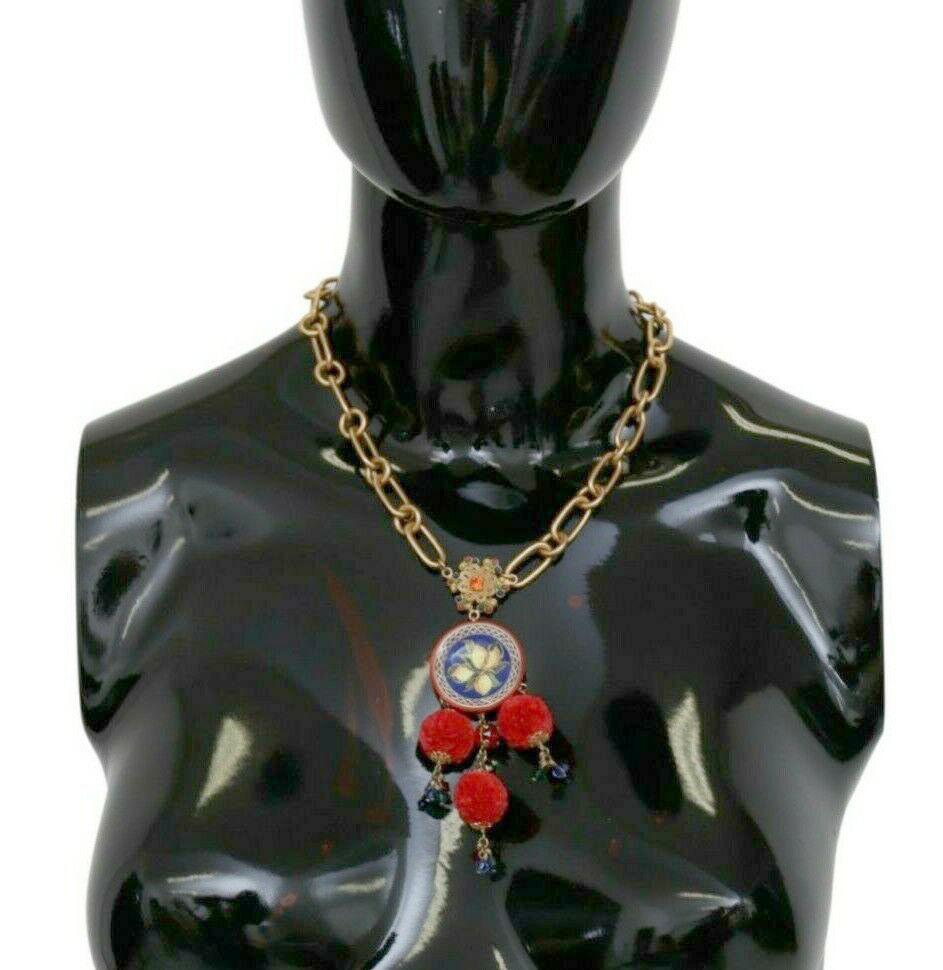 Gorgeous brand new with tags, 100% Authentic Dolce & Gabbana Iconic Lemons Caretto Pom Pom Necklace.

Model: Charm necklace
Motive: Caretto 
Material: Brass, wood, plastic, glass, resin

Color: Multicolor
Crystal: Multicolor
Lobster clasp