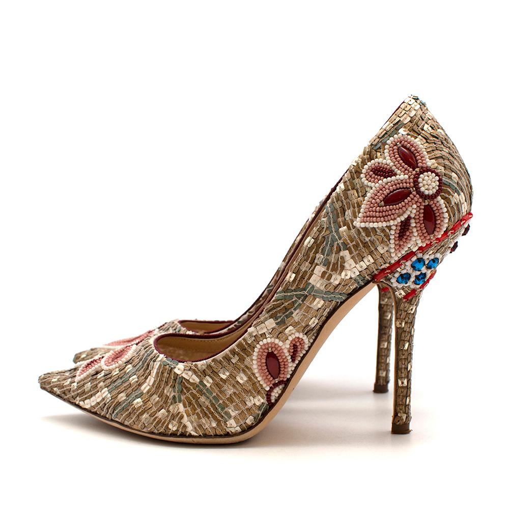 gold sequin shoe