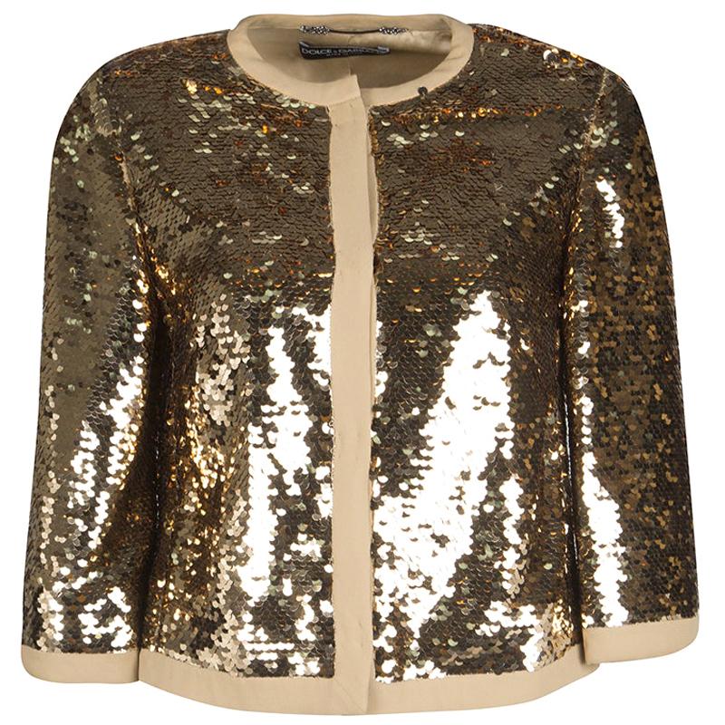Dolce and Gabbana Gold Sequin Jacket S at 1stDibs | dolce gabbana ...