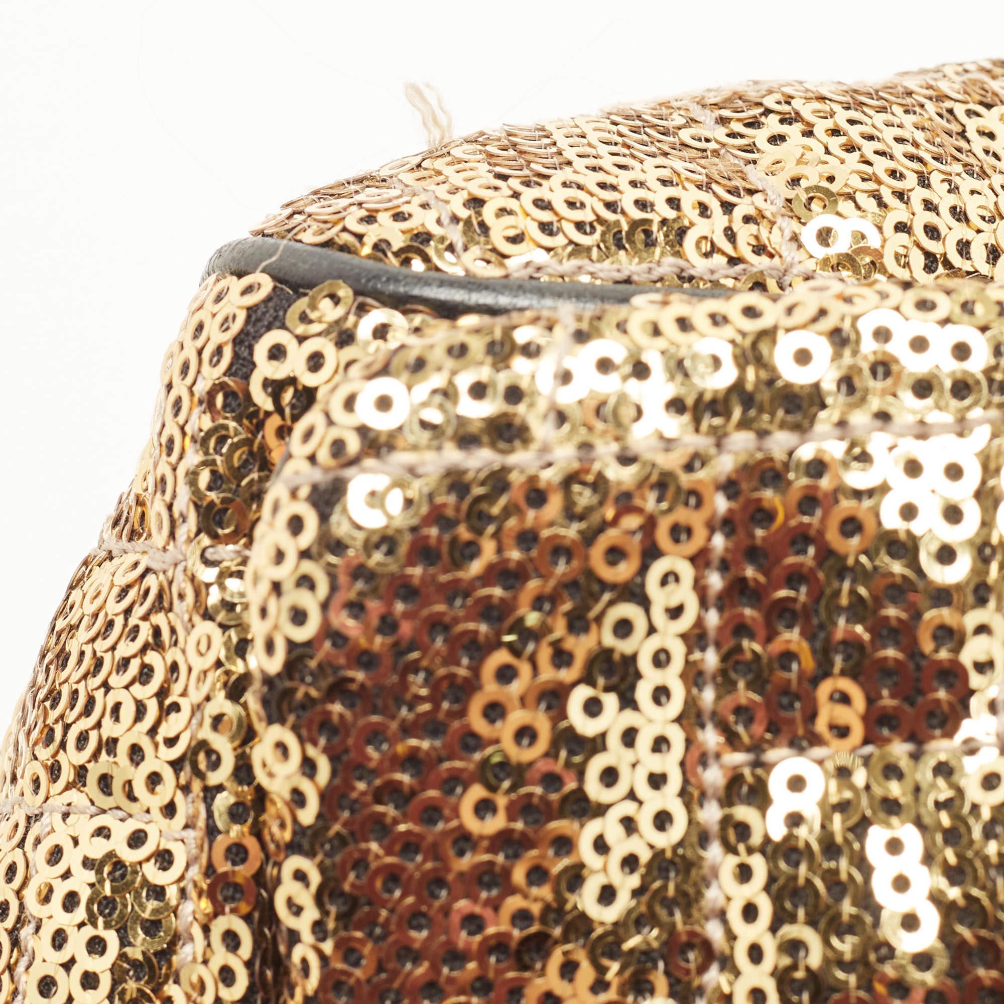 Dolce & Gabbana Gold Sequin Miss Charles Shoulder Bag 9